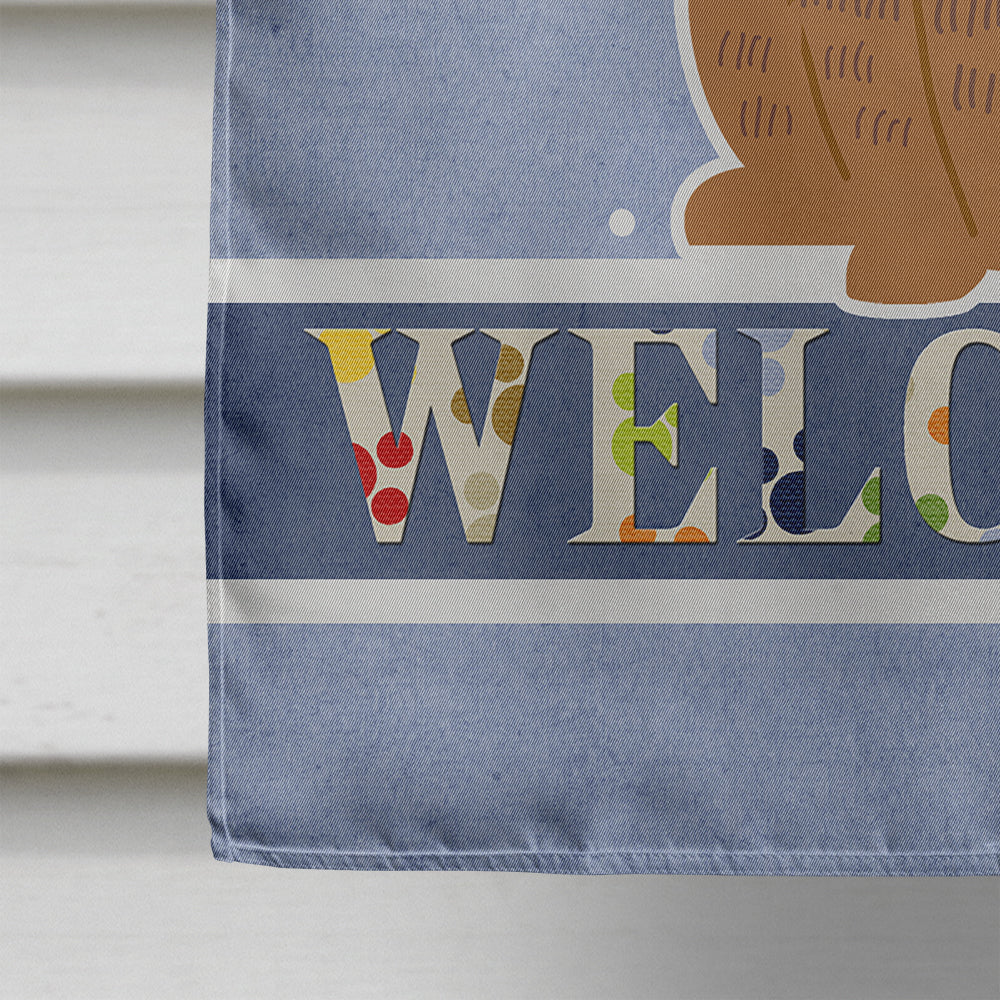 Brindle Boxer Welcome House Flag 28x40 Porch Sleeve Pole Decorative Outside Yard Banner Artwork Wall Hanging, Polyester