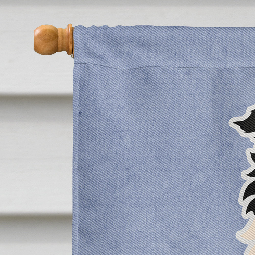 Border Collie Black White Welcome House Flag 28x40 Porch Sleeve Pole Decorative Outside Yard Banner Artwork Wall Hanging, Polyester