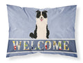 Border Collie Black White Welcome Standard Pillowcase Lightweight Super Soft Easy Care Decorative Artwork Pillowcase, Standard