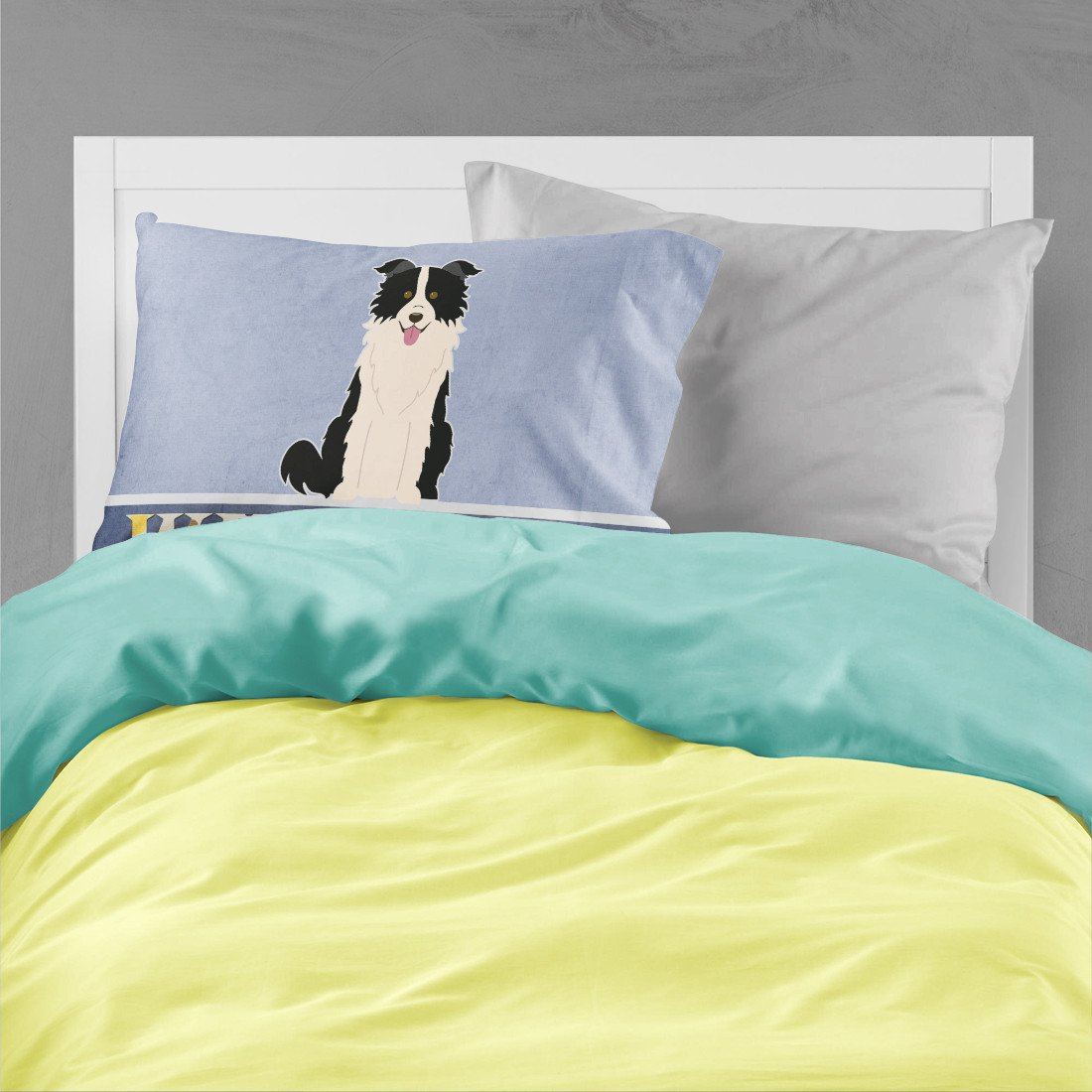 Border Collie Black White Welcome Standard Pillowcase Lightweight Super Soft Easy Care Decorative Artwork Pillowcase, Standard