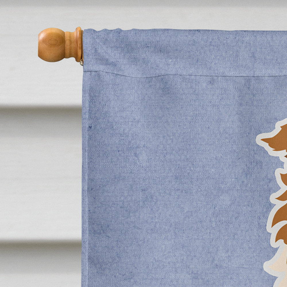 Border Collie Red White Welcome House Flag 28x40 Porch Sleeve Pole Decorative Outside Yard Banner Artwork Wall Hanging, Polyester
