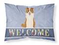 Border Collie Red White Welcome Standard Pillowcase Lightweight Super Soft Easy Care Decorative Artwork Pillowcase, Standard