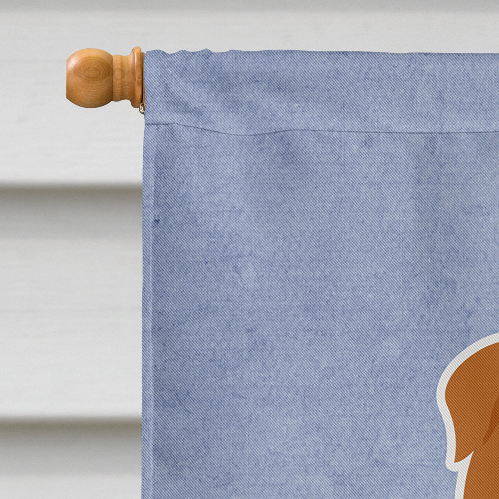 English Bulldog Red White Welcome House Flag 28x40 Porch Sleeve Pole Decorative Outside Yard Banner Artwork Wall Hanging, Polyester
