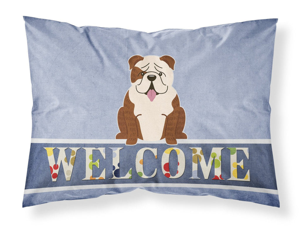 English Bulldog Brindle White Welcome Standard Pillowcase Lightweight Super Soft Easy Care Decorative Artwork Pillowcase, Standard