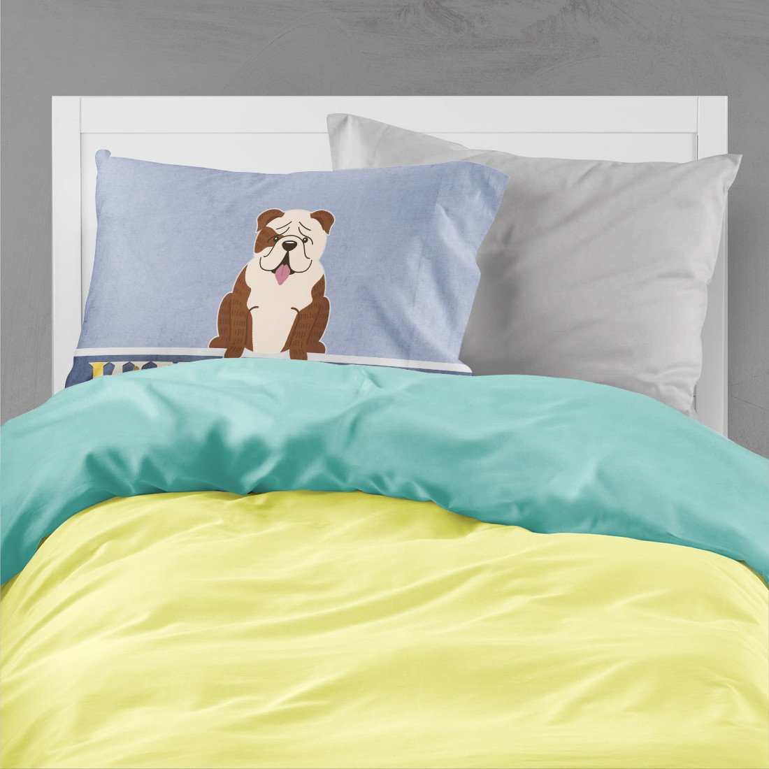 English Bulldog Brindle White Welcome Standard Pillowcase Lightweight Super Soft Easy Care Decorative Artwork Pillowcase, Standard
