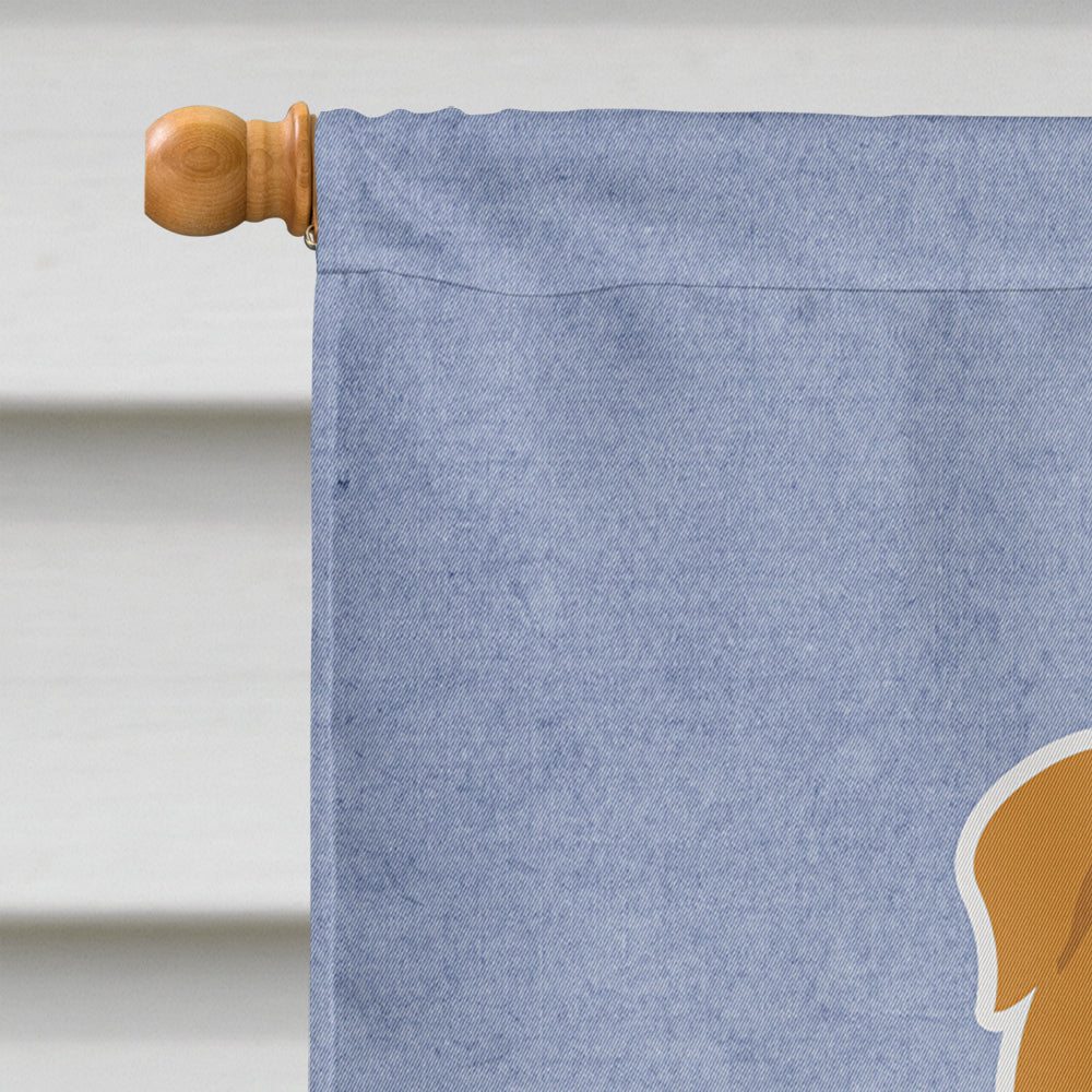 English Bulldog Red Welcome House Flag 28x40 Porch Sleeve Pole Decorative Outside Yard Banner Artwork Wall Hanging, Polyester