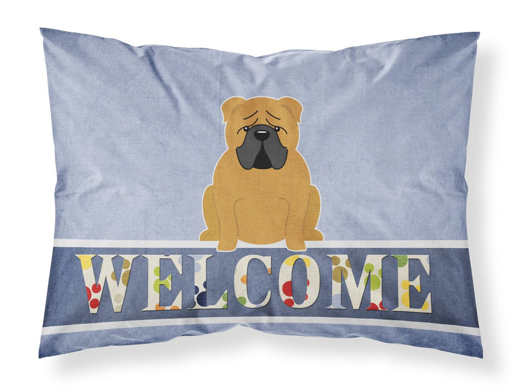 English Bulldog Red Welcome Standard Pillowcase Lightweight Super Soft Easy Care Decorative Artwork Pillowcase, Standard
