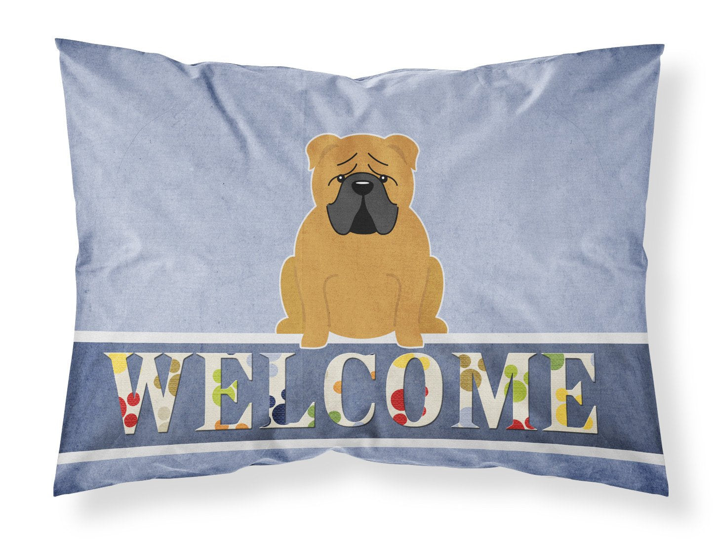 English Bulldog Red Welcome Standard Pillowcase Lightweight Super Soft Easy Care Decorative Artwork Pillowcase, Standard