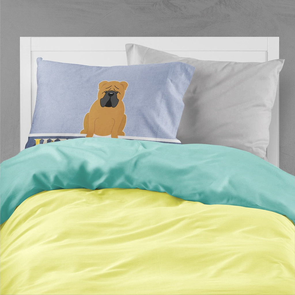 English Bulldog Red Welcome Standard Pillowcase Lightweight Super Soft Easy Care Decorative Artwork Pillowcase, Standard