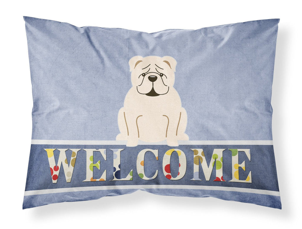 English Bulldog White Welcome Standard Pillowcase Lightweight Super Soft Easy Care Decorative Artwork Pillowcase, Standard