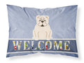 English Bulldog White Welcome Standard Pillowcase Lightweight Super Soft Easy Care Decorative Artwork Pillowcase, Standard