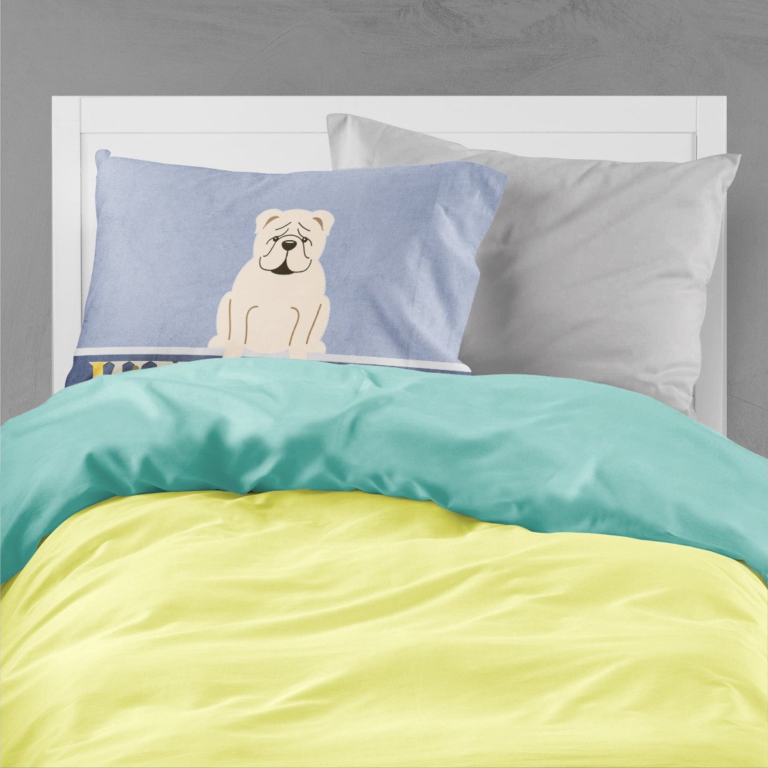 English Bulldog White Welcome Standard Pillowcase Lightweight Super Soft Easy Care Decorative Artwork Pillowcase, Standard