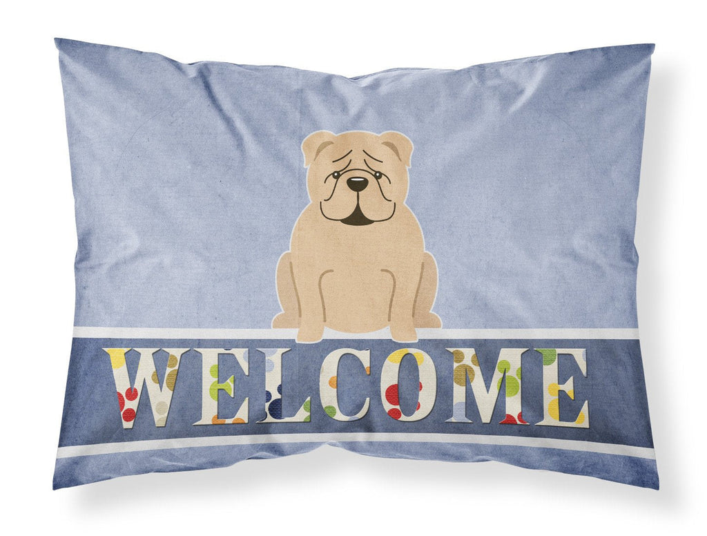 English Bulldog Fawn Welcome Standard Pillowcase Lightweight Super Soft Easy Care Decorative Artwork Pillowcase, Standard