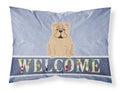 English Bulldog Fawn Welcome Standard Pillowcase Lightweight Super Soft Easy Care Decorative Artwork Pillowcase, Standard