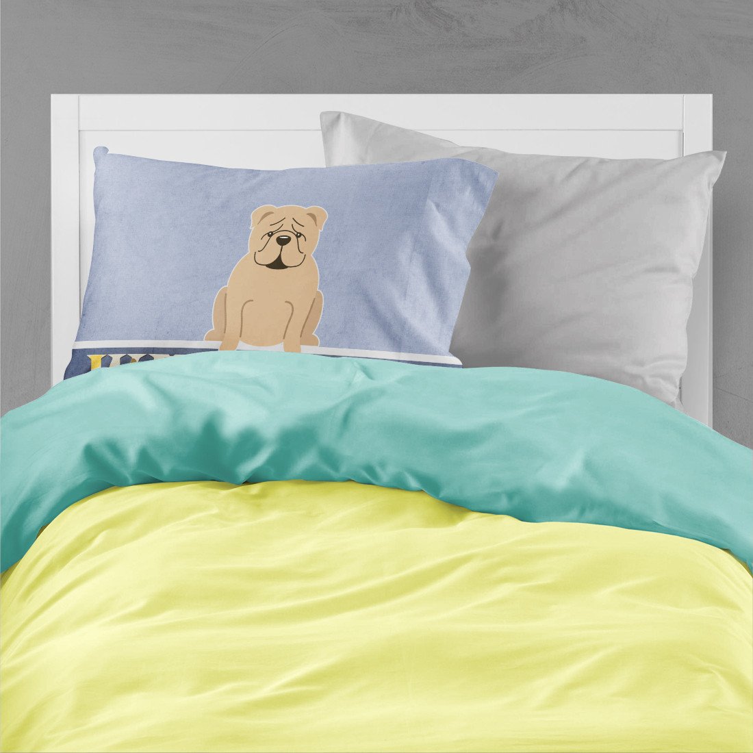 English Bulldog Fawn Welcome Standard Pillowcase Lightweight Super Soft Easy Care Decorative Artwork Pillowcase, Standard