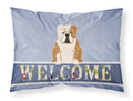 English Bulldog Fawn White Welcome Standard Pillowcase Lightweight Super Soft Easy Care Decorative Artwork Pillowcase, Standard