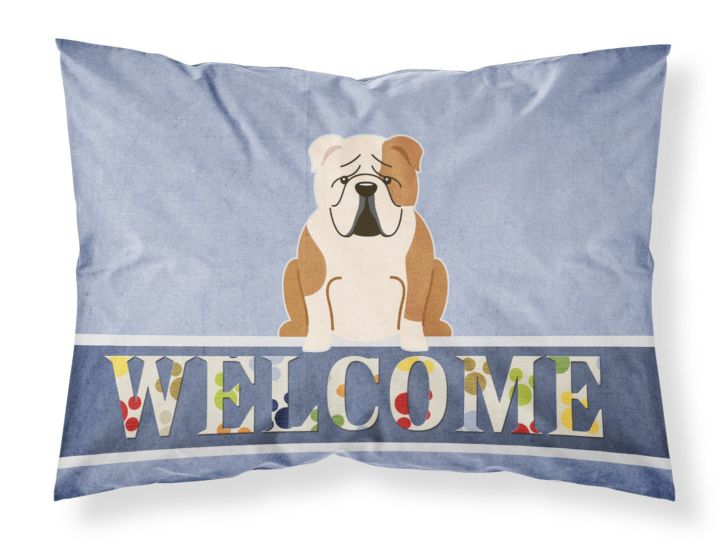 English Bulldog Fawn White Welcome Standard Pillowcase Lightweight Super Soft Easy Care Decorative Artwork Pillowcase, Standard