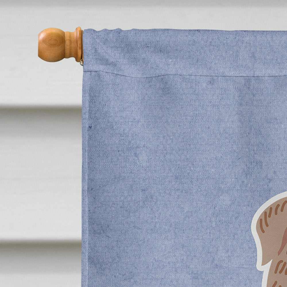 English Bulldog Grey Brindle  Welcome House Flag 28x40 Porch Sleeve Pole Decorative Outside Yard Banner Artwork Wall Hanging, Polyester