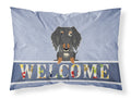 Wire Haired Dachshund Dapple Welcome Standard Pillowcase Lightweight Super Soft Easy Care Decorative Artwork Pillowcase, Standard
