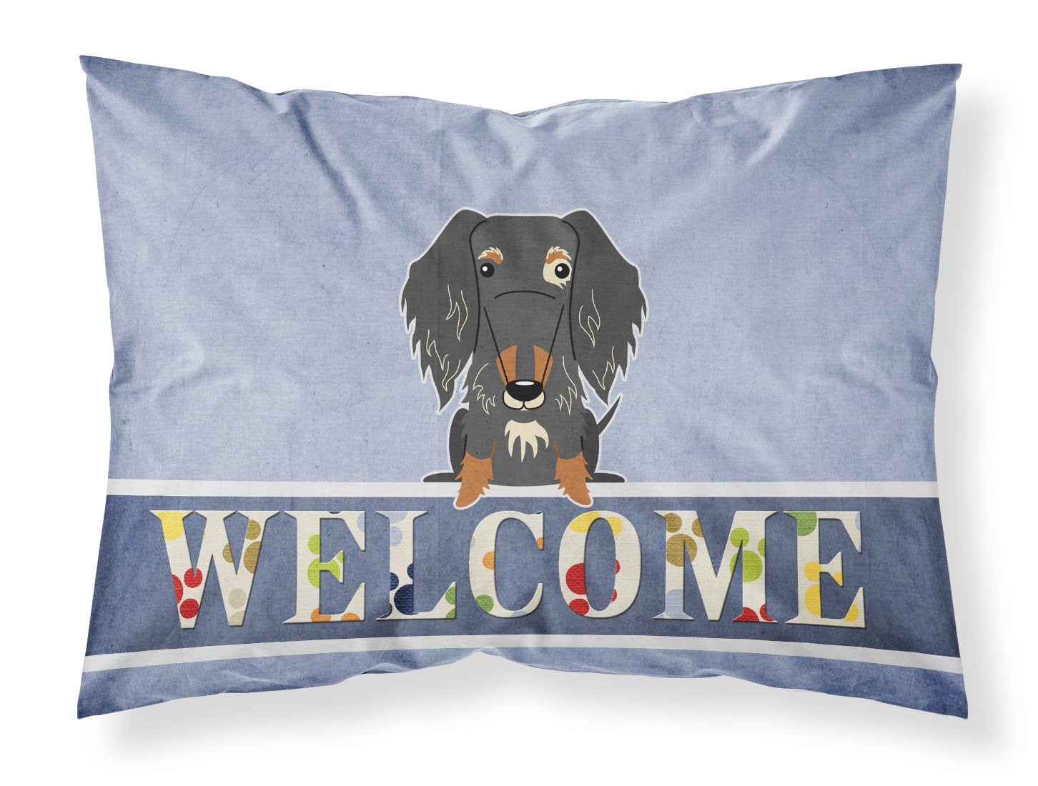 Wire Haired Dachshund Dapple Welcome Standard Pillowcase Lightweight Super Soft Easy Care Decorative Artwork Pillowcase, Standard