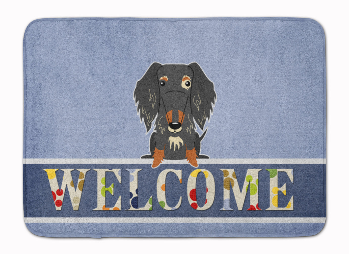 Wire Haired Dachshund Dapple Welcome Memory Foam Kitchen Mat Machine Washable Anti-Fatigue Cushion Comfort Bath or Kitchen Rug