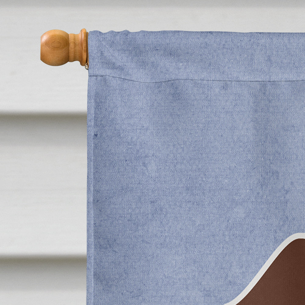 Wire Haired Dachshund Chocolate Welcome House Flag 28x40 Porch Sleeve Pole Decorative Outside Yard Banner Artwork Wall Hanging, Polyester