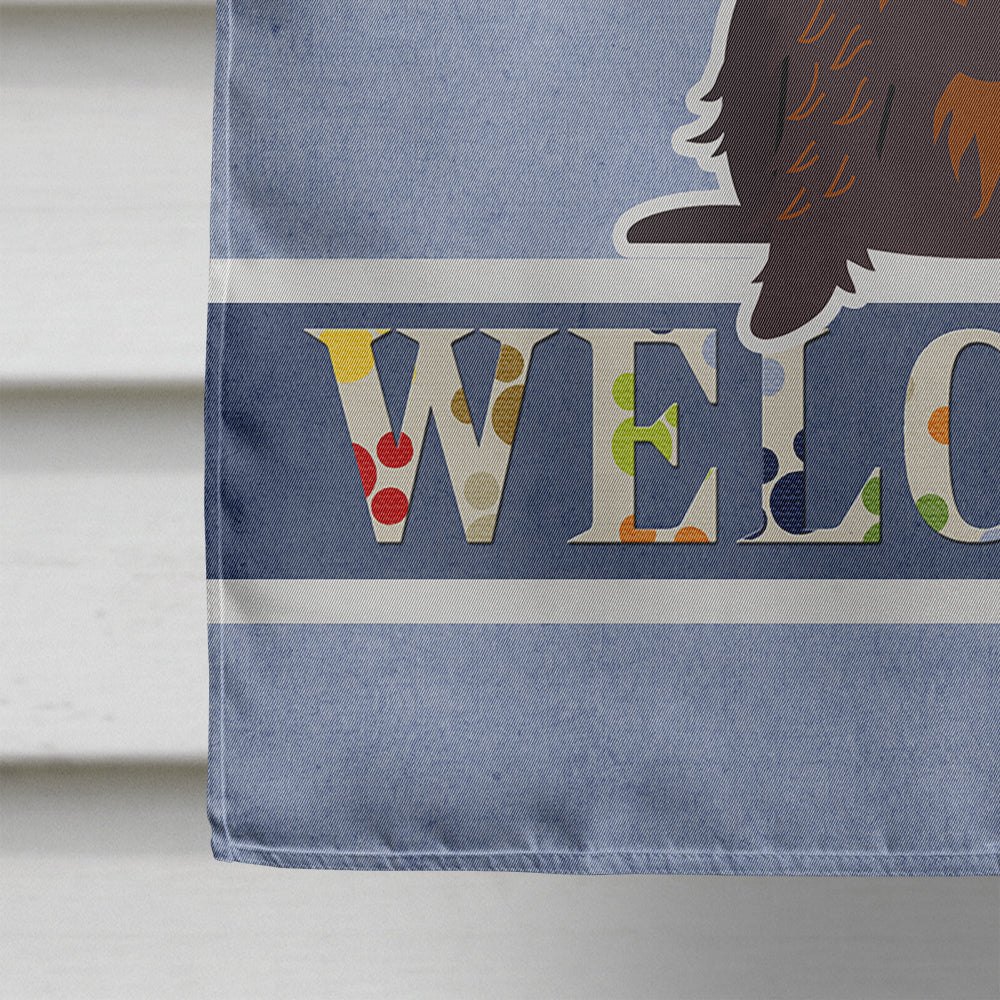 Wire Haired Dachshund Chocolate Welcome House Flag 28x40 Porch Sleeve Pole Decorative Outside Yard Banner Artwork Wall Hanging, Polyester