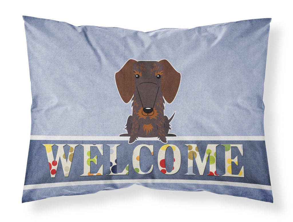 Wire Haired Dachshund Chocolate Welcome Standard Pillowcase Lightweight Super Soft Easy Care Decorative Artwork Pillowcase, Standard
