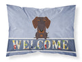 Wire Haired Dachshund Chocolate Welcome Standard Pillowcase Lightweight Super Soft Easy Care Decorative Artwork Pillowcase, Standard