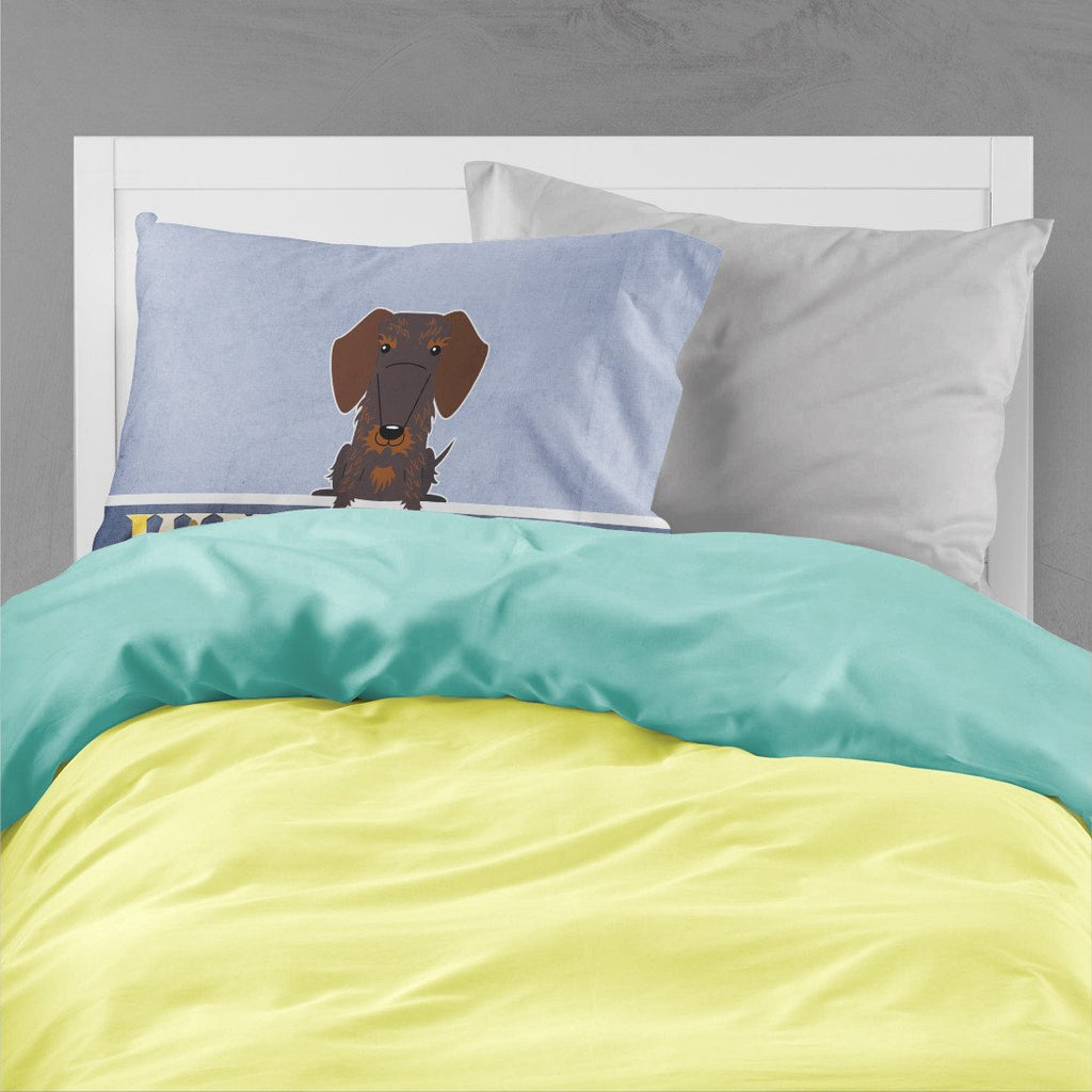 Wire Haired Dachshund Chocolate Welcome Standard Pillowcase Lightweight Super Soft Easy Care Decorative Artwork Pillowcase, Standard