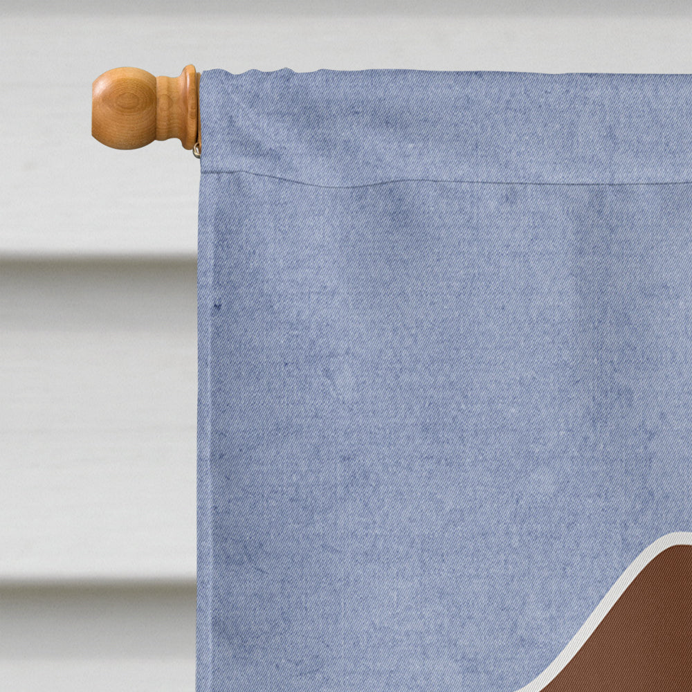 Dachshund Red Brown Welcome House Flag 28x40 Porch Sleeve Pole Decorative Outside Yard Banner Artwork Wall Hanging, Polyester