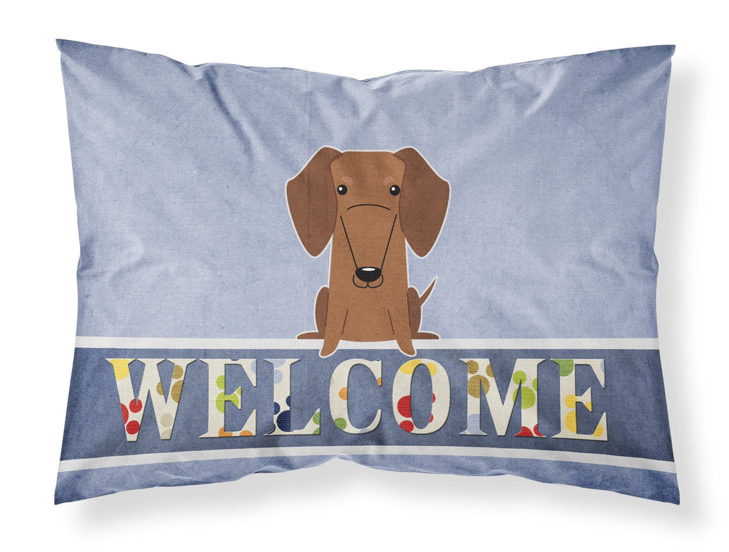 Dachshund Red Brown Welcome Standard Pillowcase Lightweight Super Soft Easy Care Decorative Artwork Pillowcase, Standard