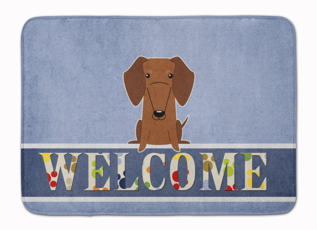 Dachshund Red Brown Welcome Memory Foam Kitchen Mat Machine Washable Anti-Fatigue Cushion Comfort Bath or Kitchen Rug