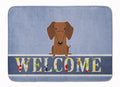 Dachshund Red Brown Welcome Memory Foam Kitchen Mat Machine Washable Anti-Fatigue Cushion Comfort Bath or Kitchen Rug