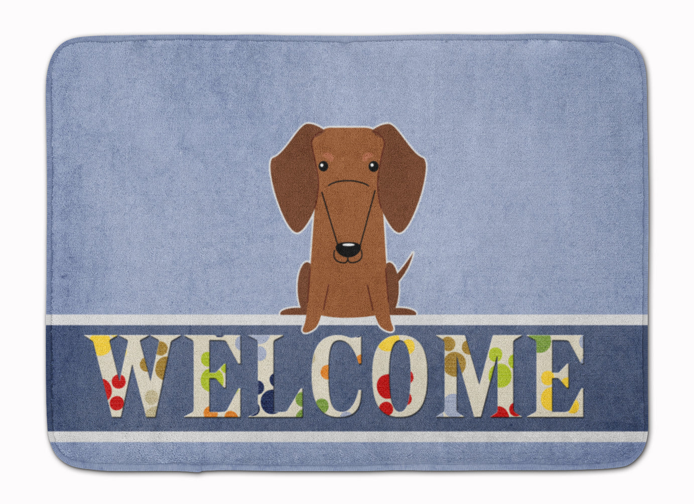 Dachshund Red Brown Welcome Memory Foam Kitchen Mat Machine Washable Anti-Fatigue Cushion Comfort Bath or Kitchen Rug