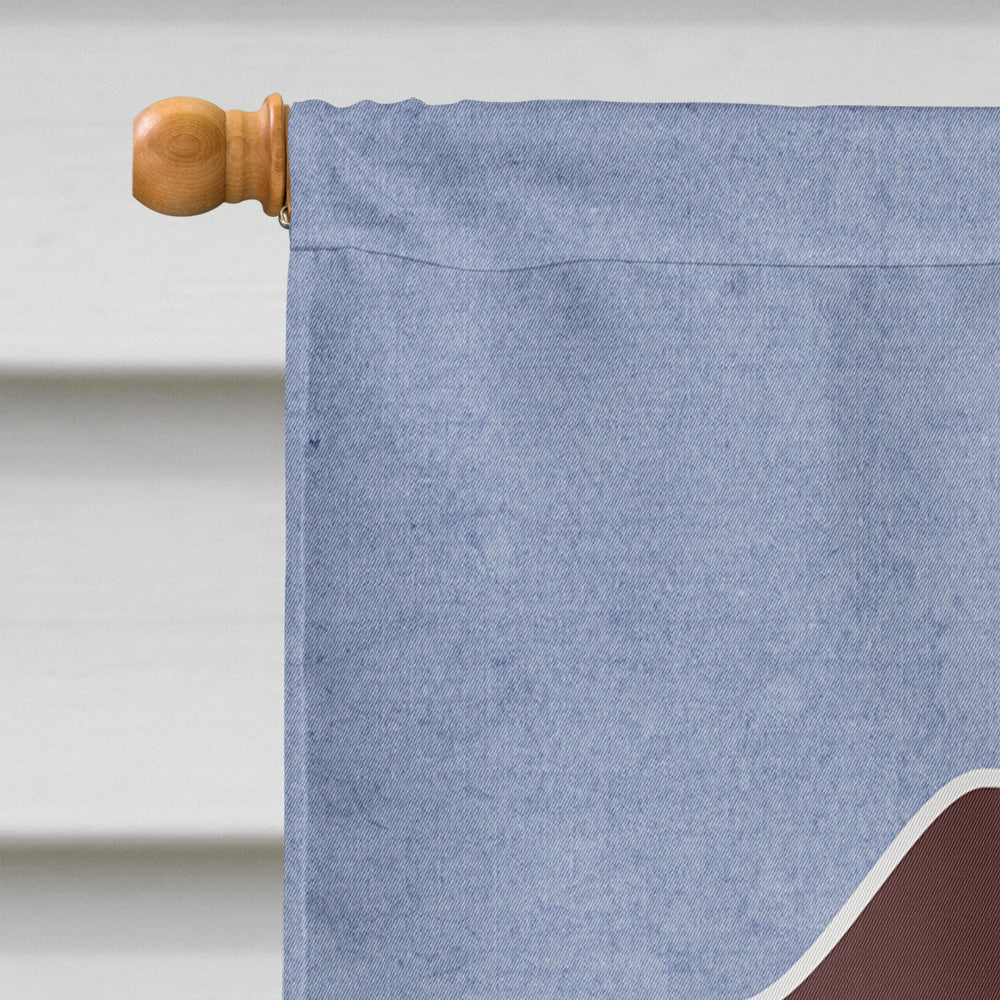 Dachshund Chocolate Welcome House Flag 28x40 Porch Sleeve Pole Decorative Outside Yard Banner Artwork Wall Hanging, Polyester