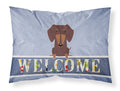 Dachshund Chocolate Welcome Standard Pillowcase Lightweight Super Soft Easy Care Decorative Artwork Pillowcase, Standard