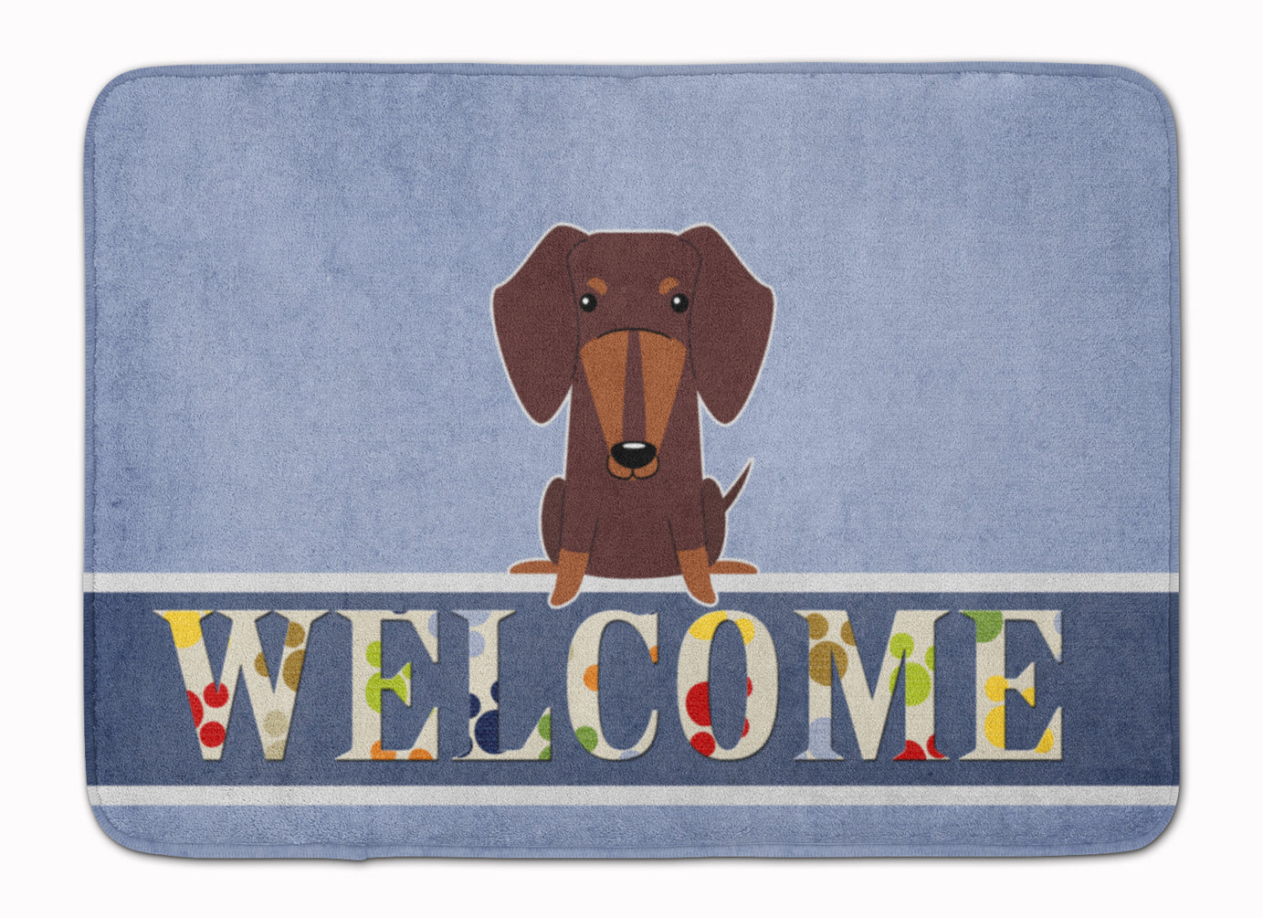 Dachshund Chocolate Welcome Memory Foam Kitchen Mat Machine Washable Anti-Fatigue Cushion Comfort Bath or Kitchen Rug