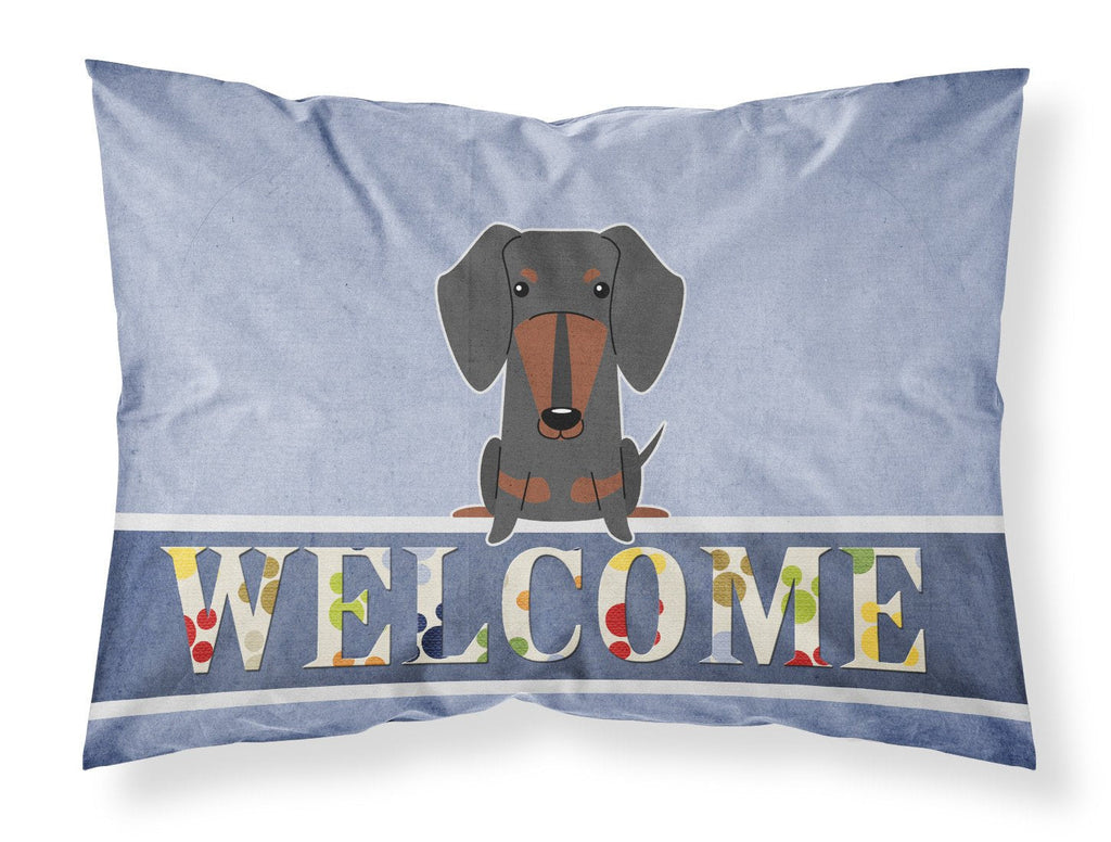Dachshund Black Tan Welcome Standard Pillowcase Lightweight Super Soft Easy Care Decorative Artwork Pillowcase, Standard