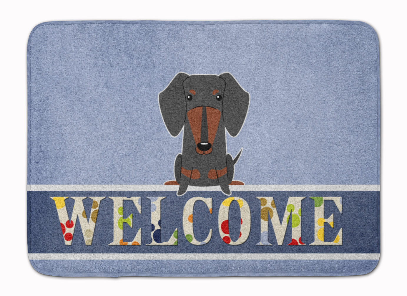 Dachshund Black Tan Welcome Memory Foam Kitchen Mat Machine Washable Anti-Fatigue Cushion Comfort Bath or Kitchen Rug