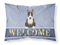 Bull Terrier Black White Welcome Standard Pillowcase Lightweight Super Soft Easy Care Decorative Artwork Pillowcase, Standard