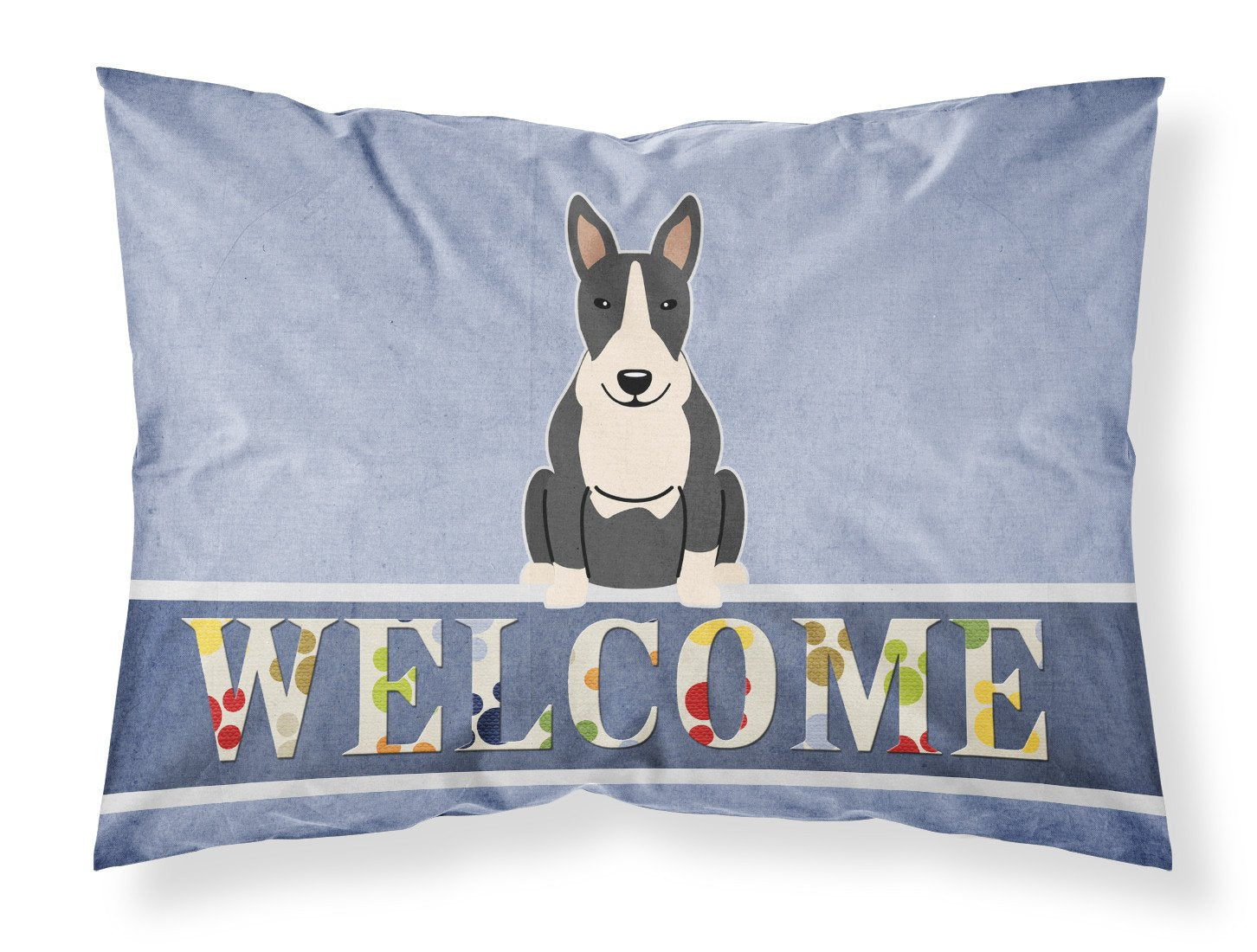 Bull Terrier Black White Welcome Standard Pillowcase Lightweight Super Soft Easy Care Decorative Artwork Pillowcase, Standard