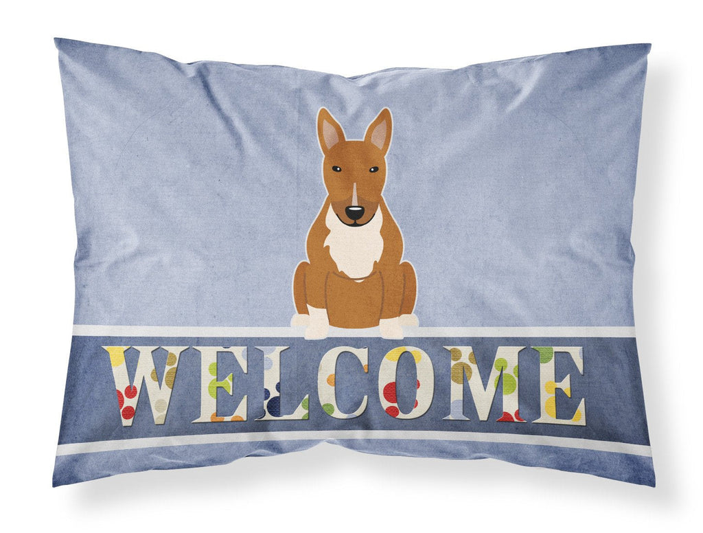 Bull Terrier Red Welcome Standard Pillowcase Lightweight Super Soft Easy Care Decorative Artwork Pillowcase, Standard