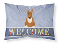 Bull Terrier Red Welcome Standard Pillowcase Lightweight Super Soft Easy Care Decorative Artwork Pillowcase, Standard