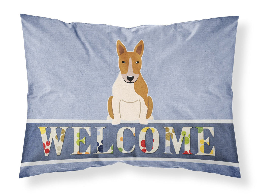 Bull Terrier Red White Welcome Standard Pillowcase Lightweight Super Soft Easy Care Decorative Artwork Pillowcase, Standard