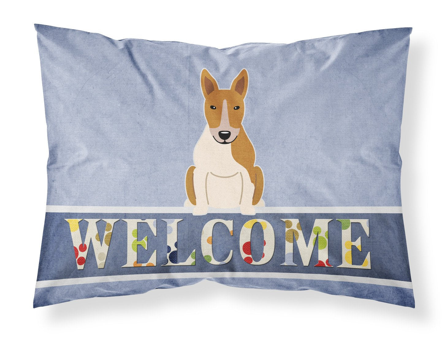 Bull Terrier Red White Welcome Standard Pillowcase Lightweight Super Soft Easy Care Decorative Artwork Pillowcase, Standard