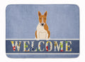 Bull Terrier Red White Welcome Memory Foam Kitchen Mat Machine Washable Anti-Fatigue Cushion Comfort Bath or Kitchen Rug