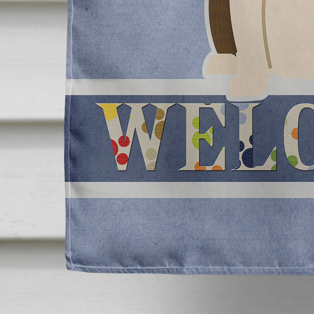Bull Terrier Dark Brindle Welcome House Flag 28x40 Porch Sleeve Pole Decorative Outside Yard Banner Artwork Wall Hanging, Polyester