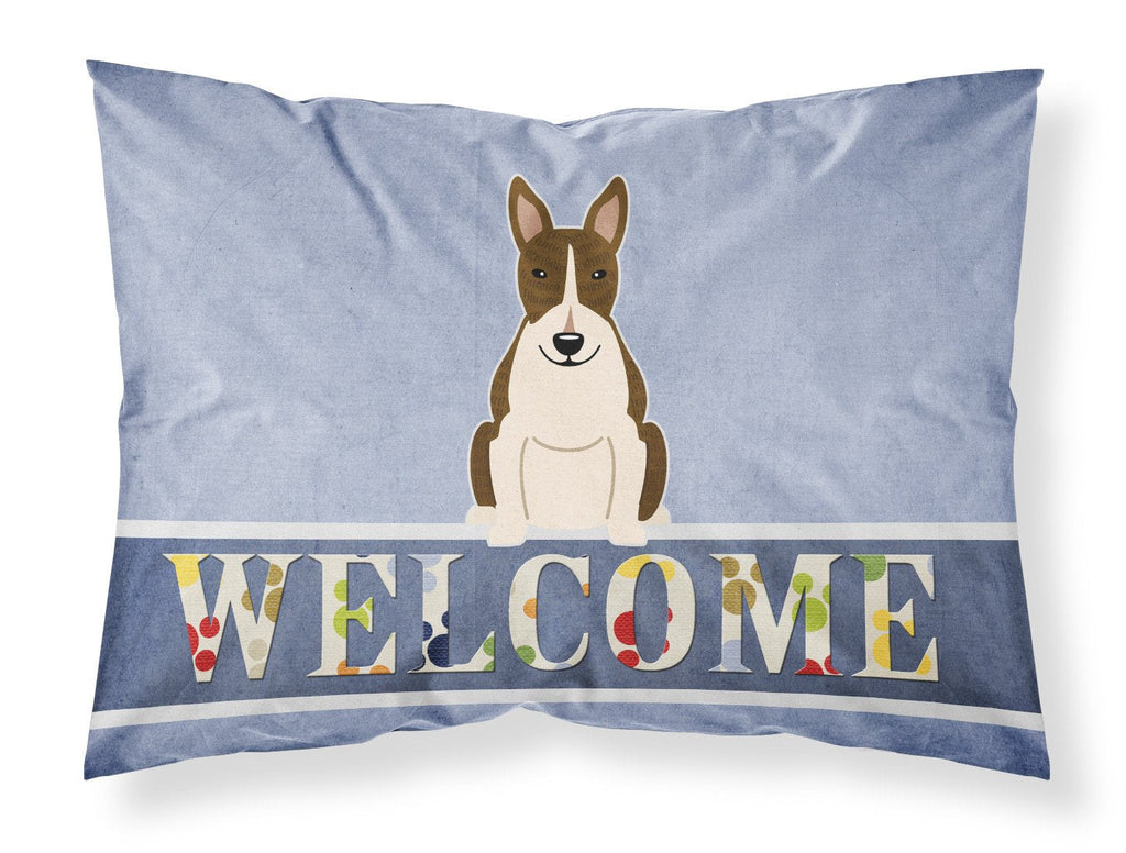 Bull Terrier Dark Brindle Welcome Standard Pillowcase Lightweight Super Soft Easy Care Decorative Artwork Pillowcase, Standard
