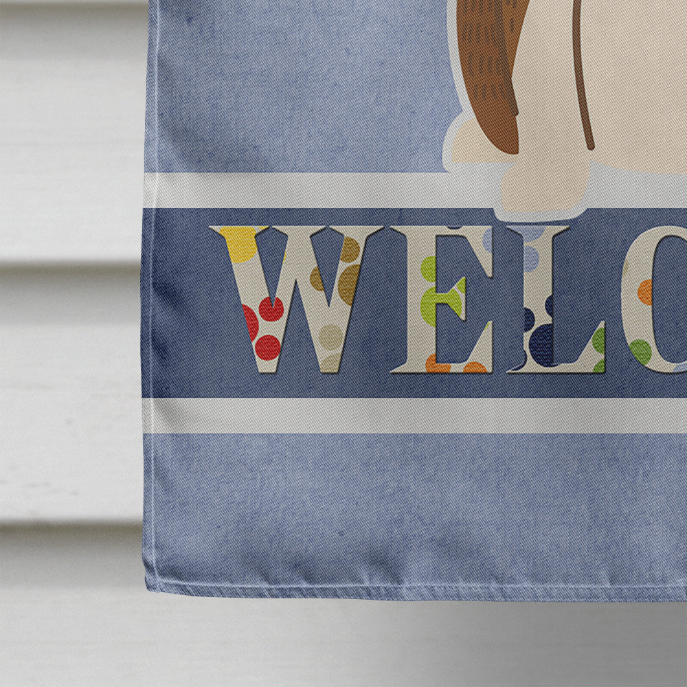 Bull Terrier Brindle Welcome House Flag 28x40 Porch Sleeve Pole Decorative Outside Yard Banner Artwork Wall Hanging, Polyester